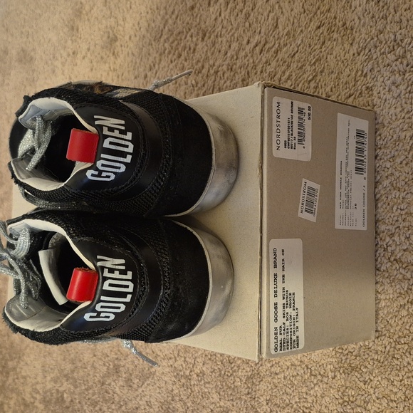 SOLD! Golden Goose Midstar Double Quarter Sneaker Black Leopard Stars Size 38 - Picture 4 of 11